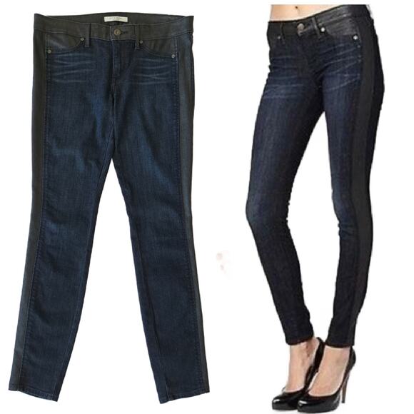 Rich & Skinny Dark Wash Tuxedo Stripe Coated Skinny Jeans Size 29 - Picture 1 of 9